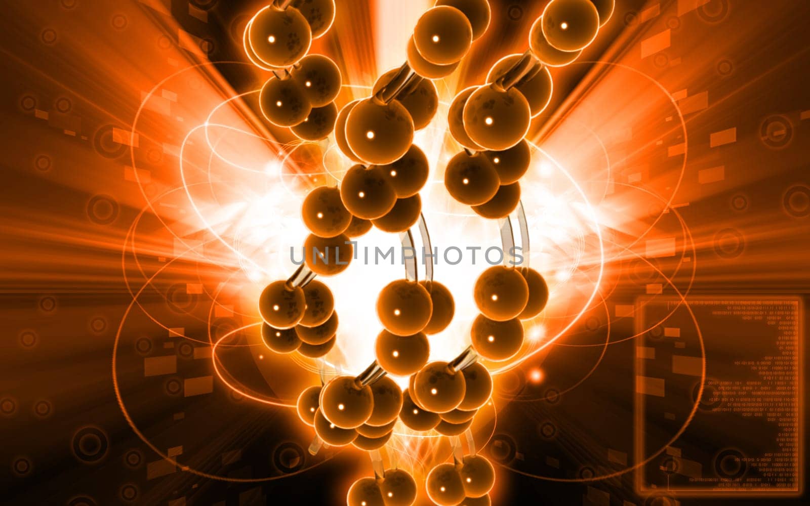 Digital illustration DNA structure in colour background
