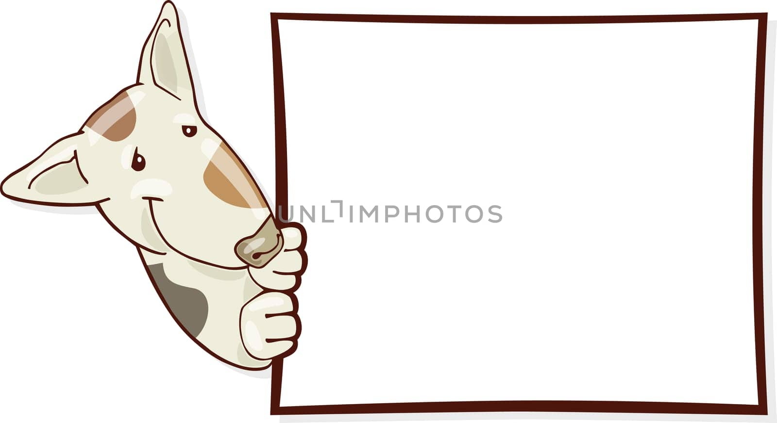 Illustration of Bull-terrier dog and card