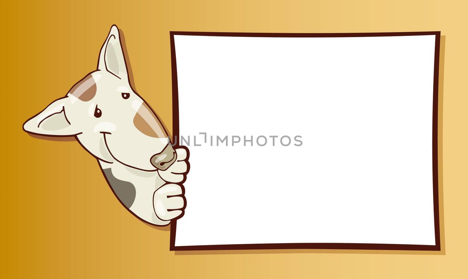 Illustration of Bull-terrier dog and card