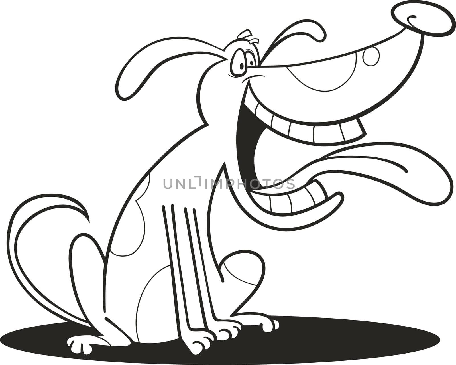 illustration of Cartoon dog for coloring book