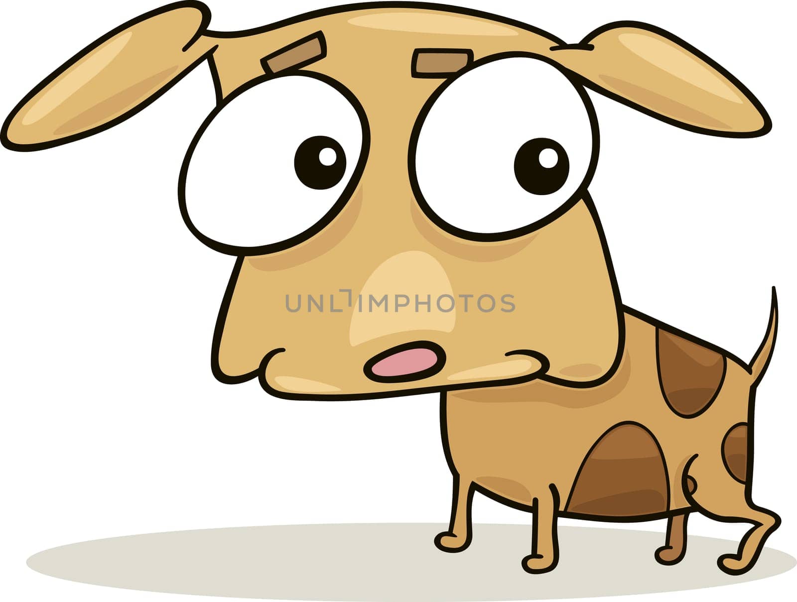 cartoon illustration of cute little doggy