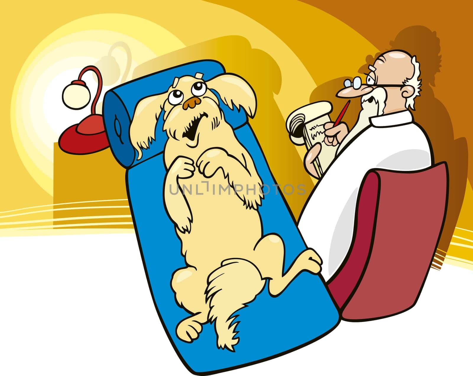 Illustration of Dog at Psychotherapist