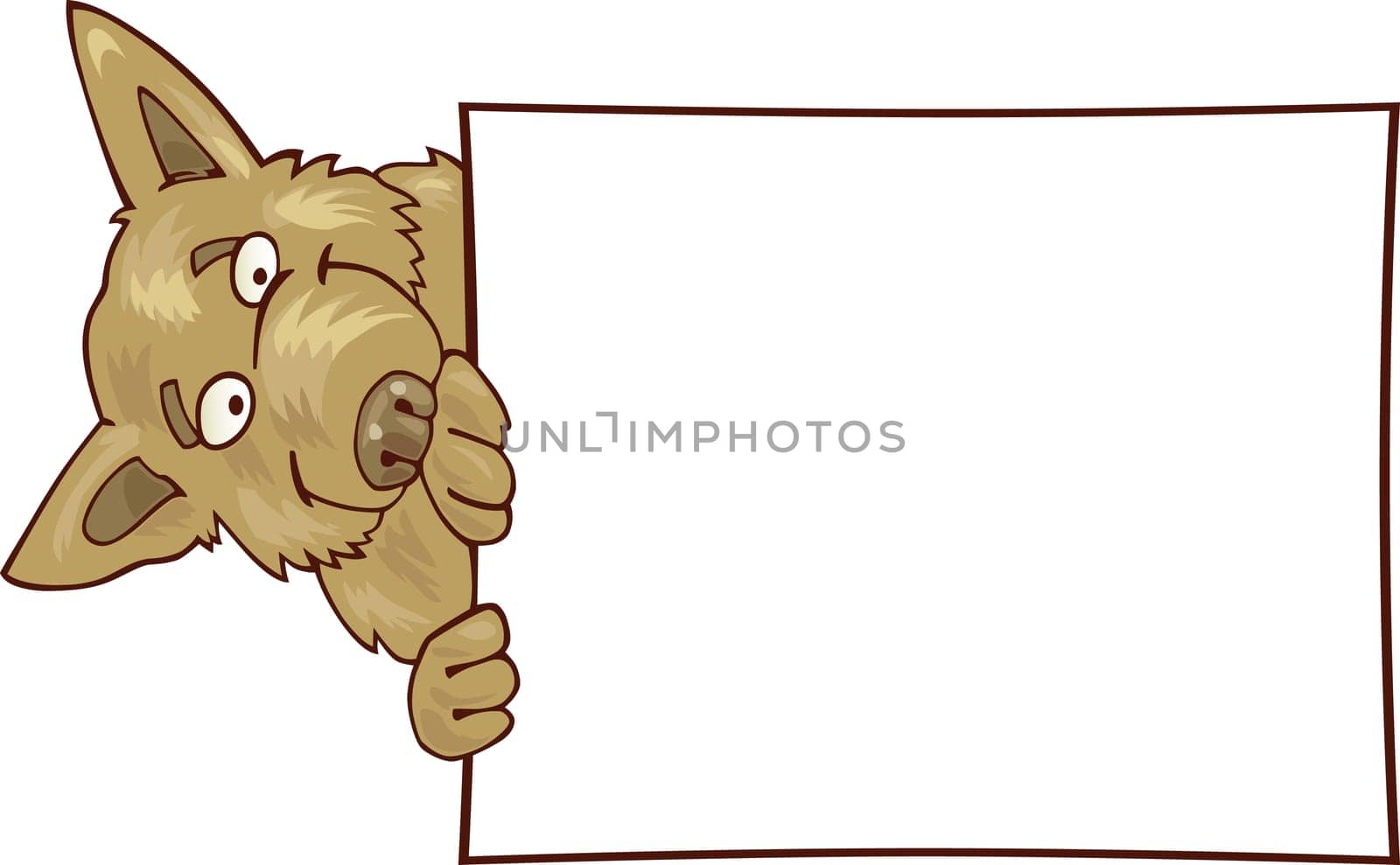 Illustration of german shepherd dog with card