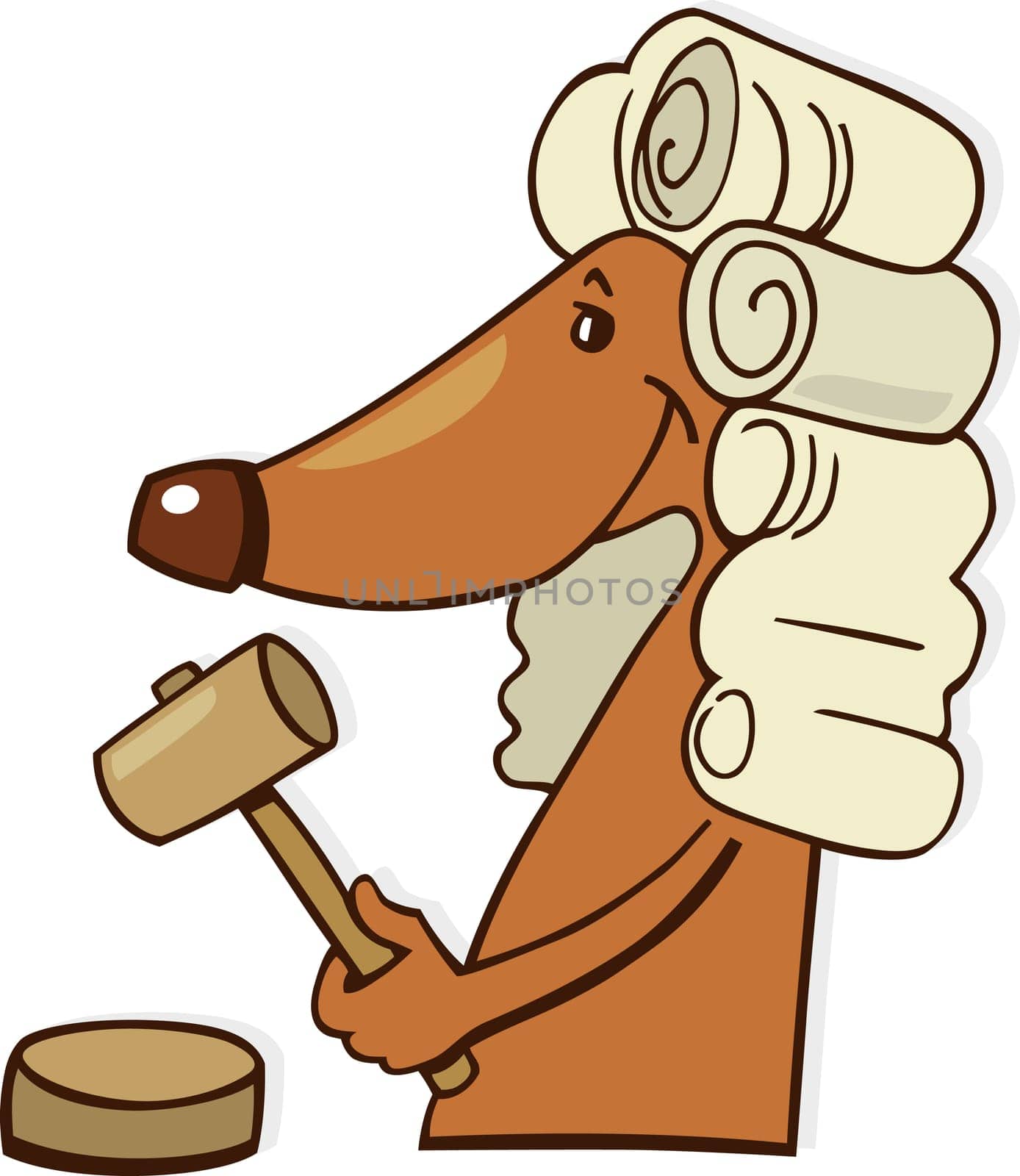 Cartoon illustration of dog judge