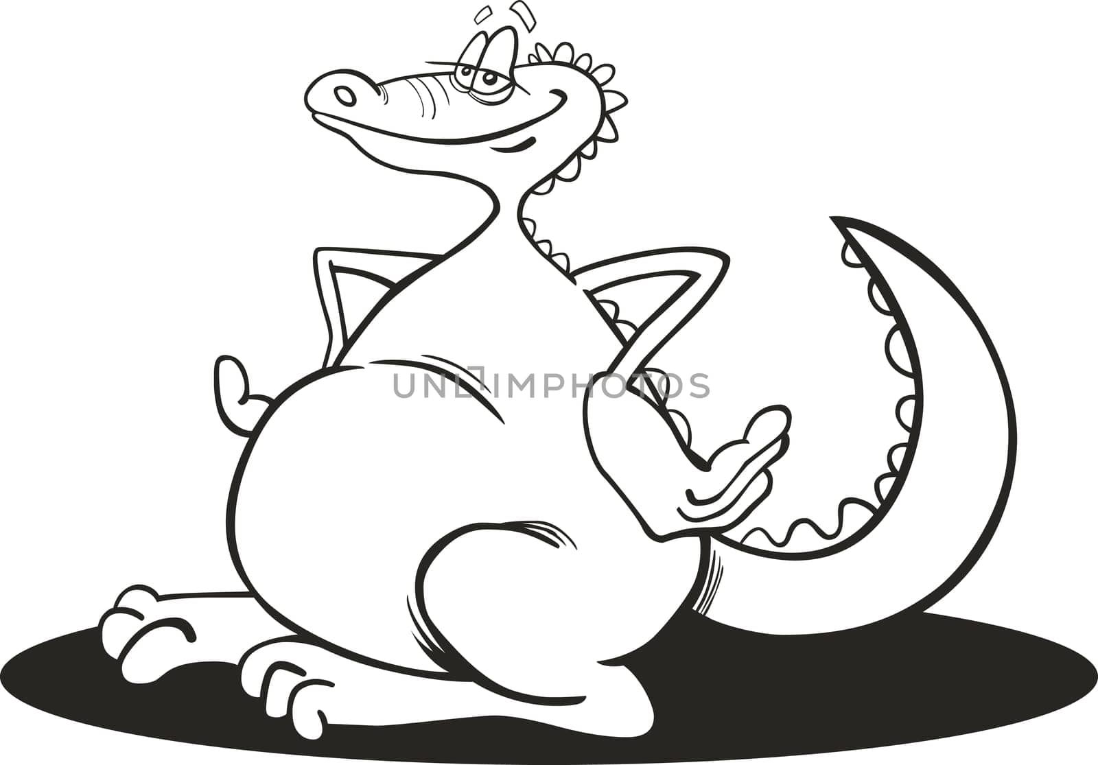 illustration of Cheerful dragon for coloring book