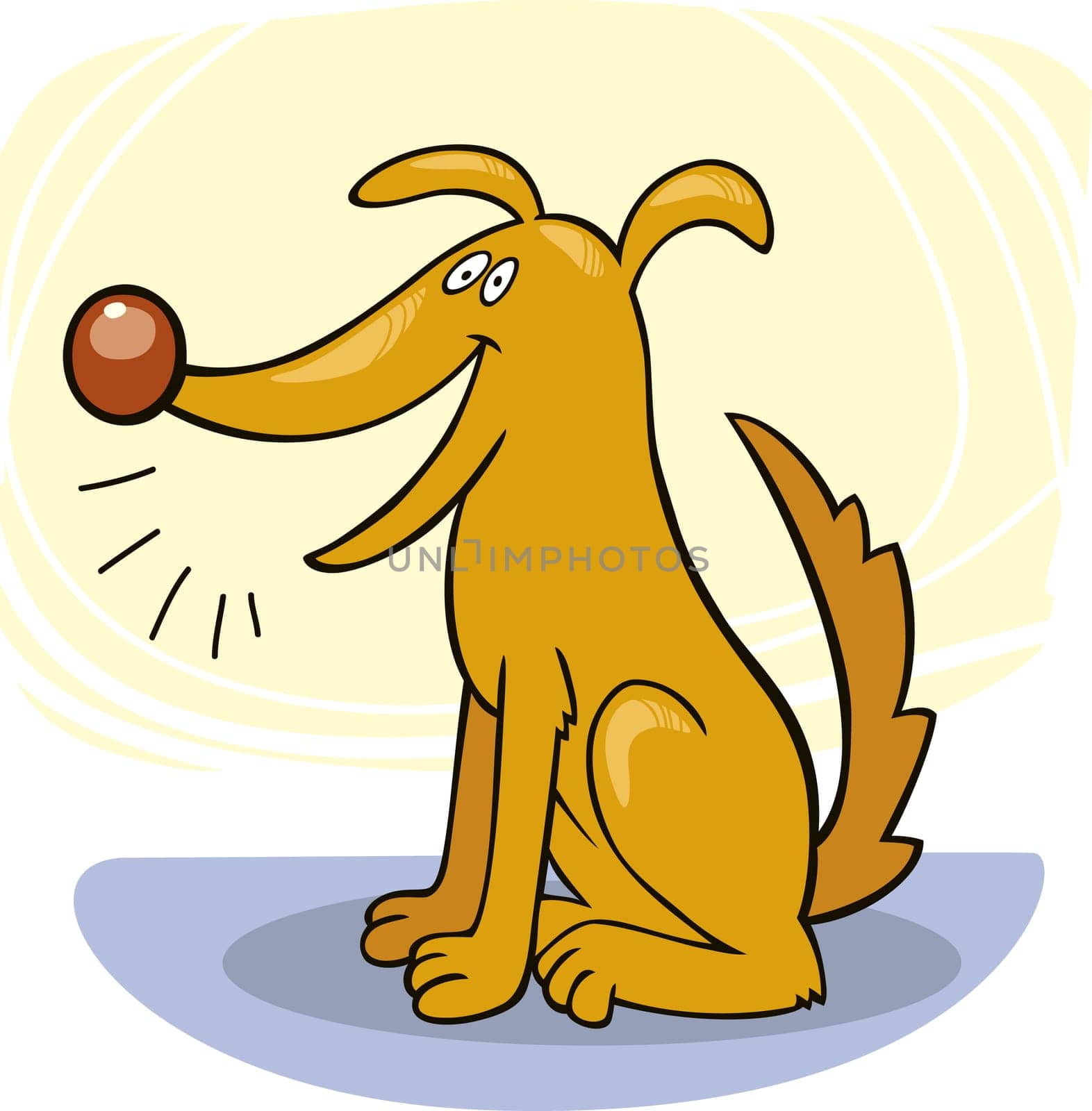 llustration of funny dog barking