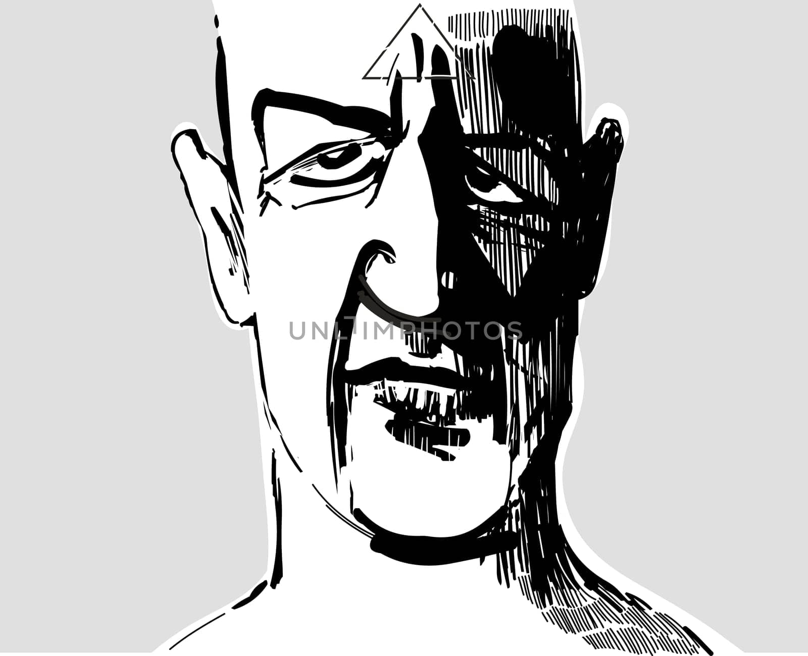 llustration of Egyptian priest portrait
