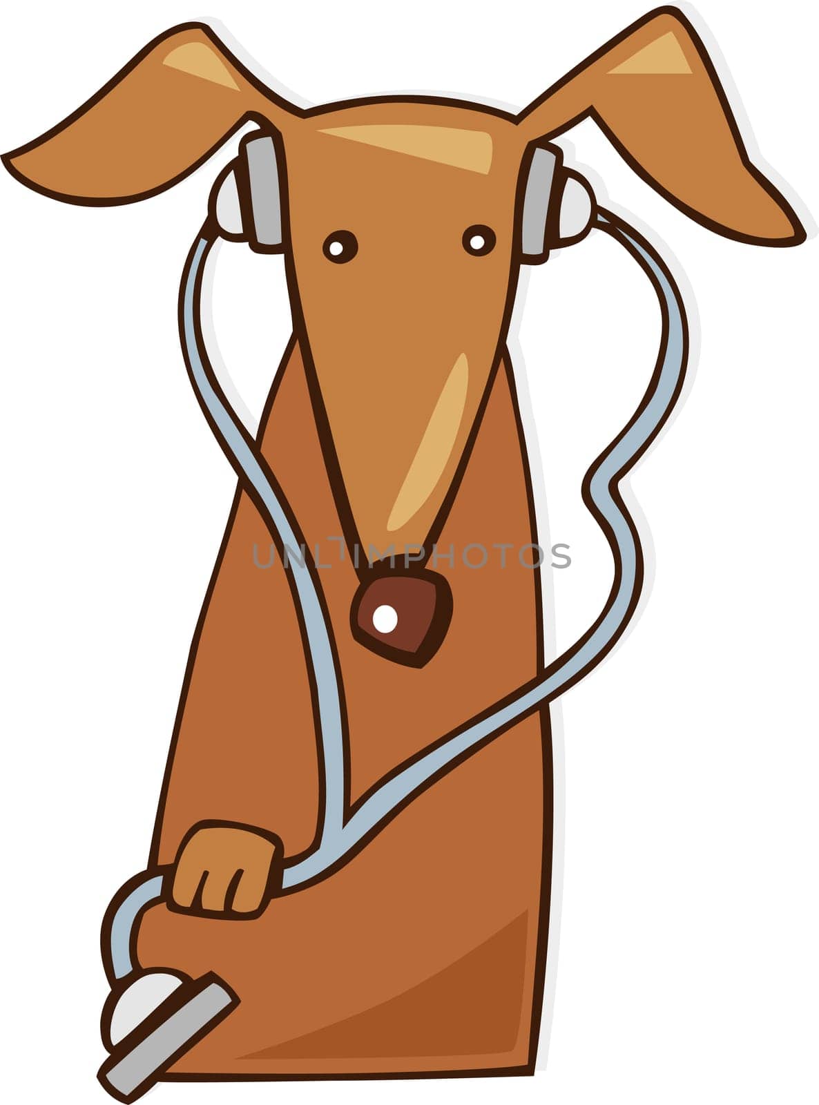 Cartoon illustration of Vet dog with stethoscope