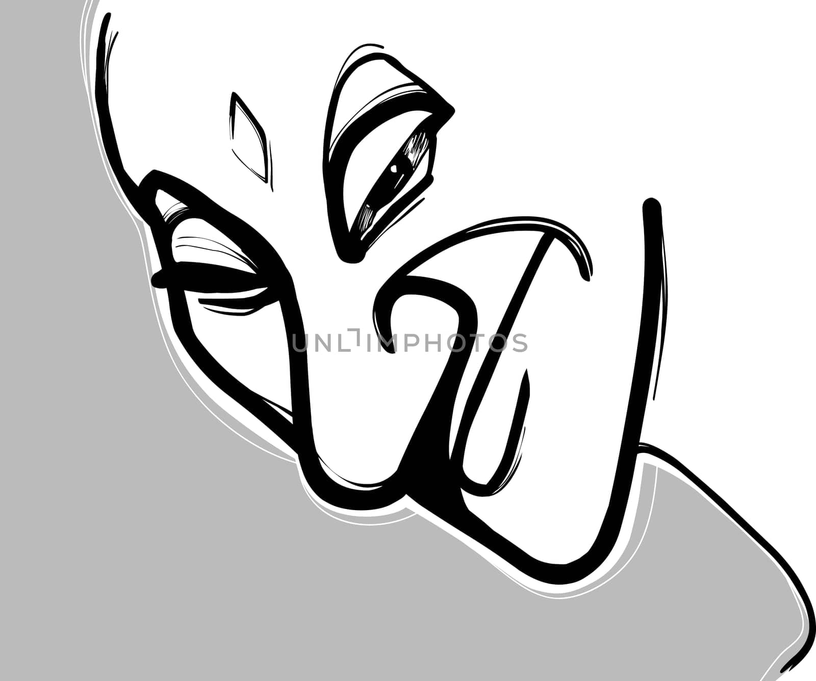 Illustration of Friendly Alien face