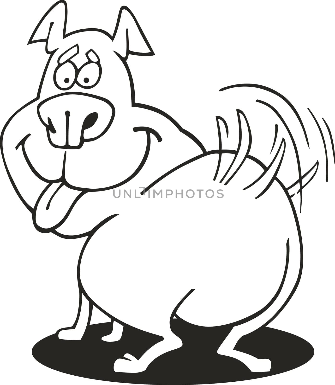 illustration of Happy Dog for coloring book