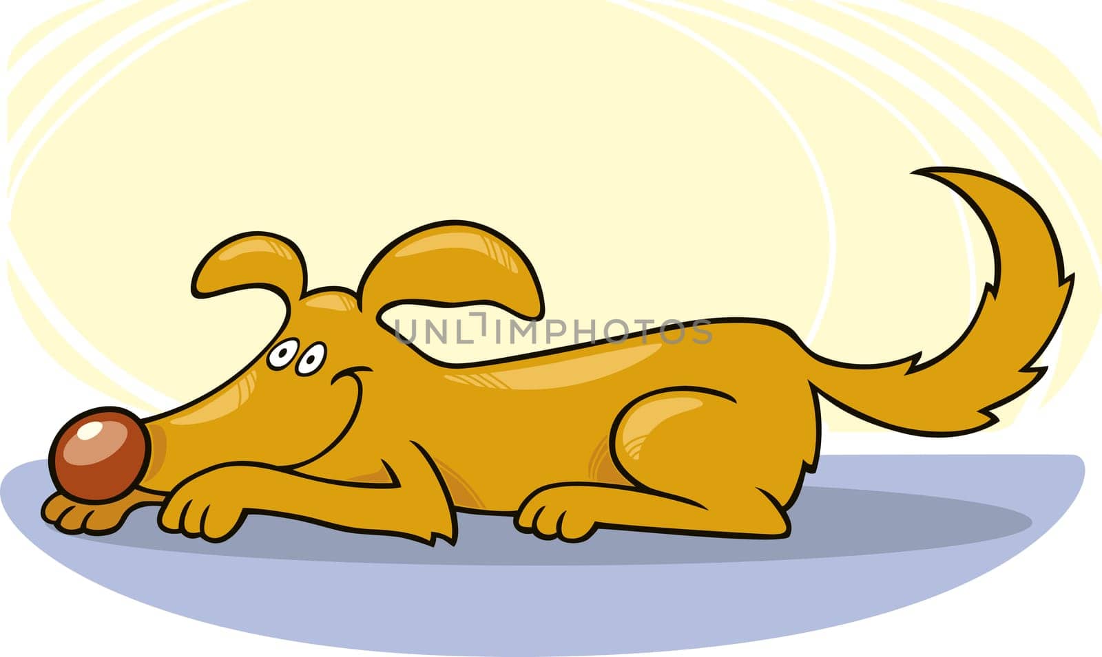 Illustration of dog doing down trick