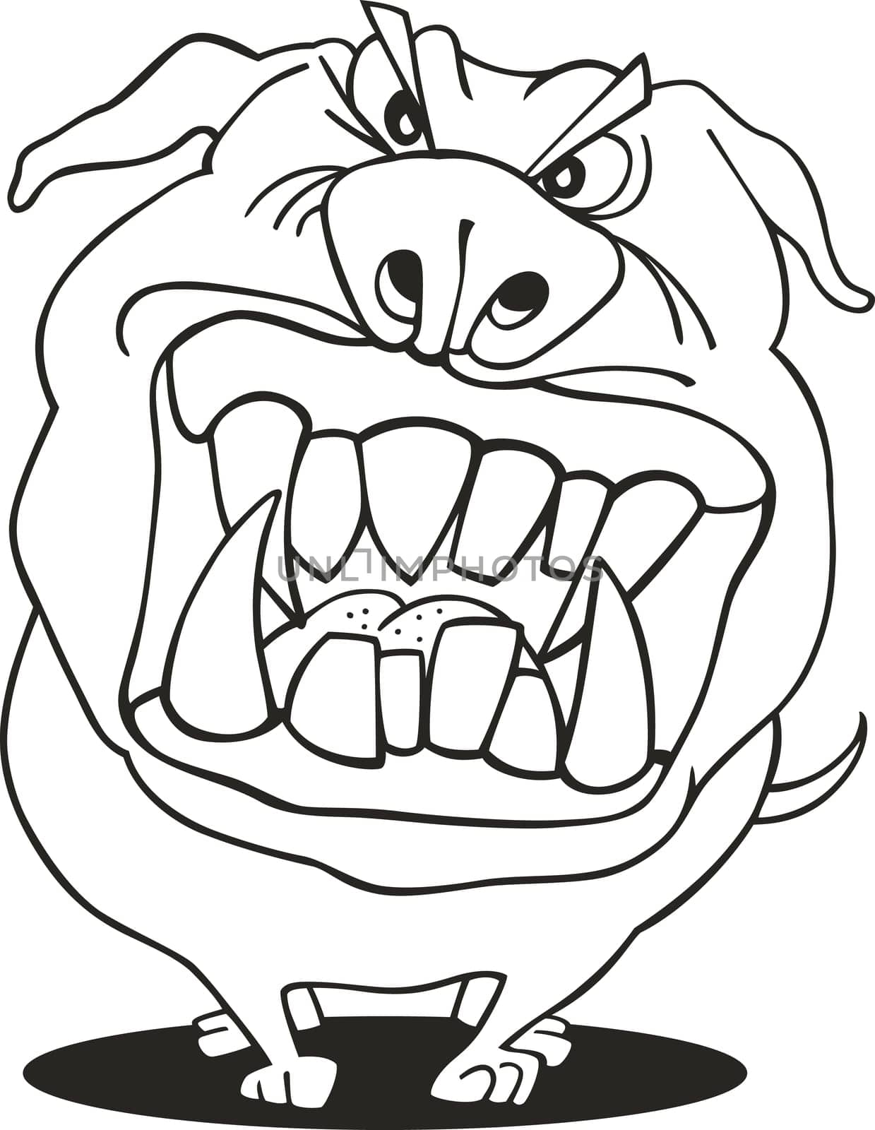 illustration of mad dog for coloring book