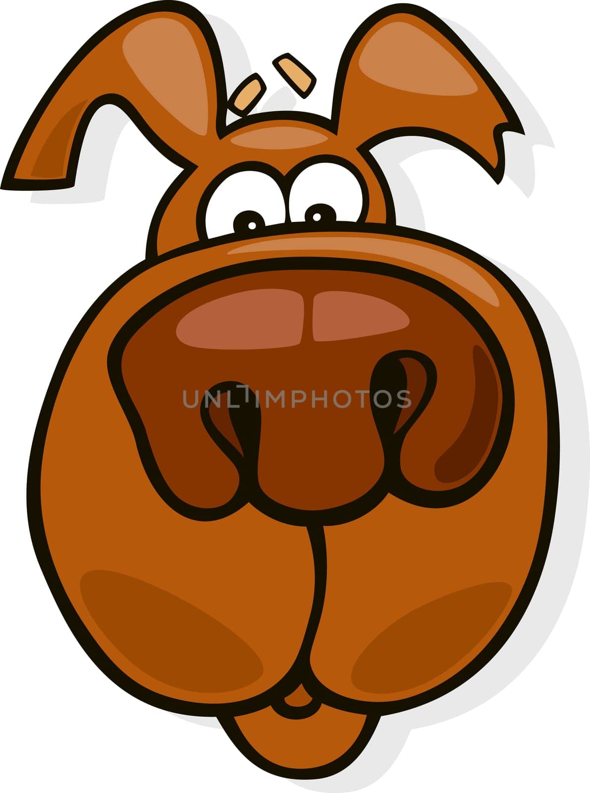 Cartoon illustration of sniffing dog