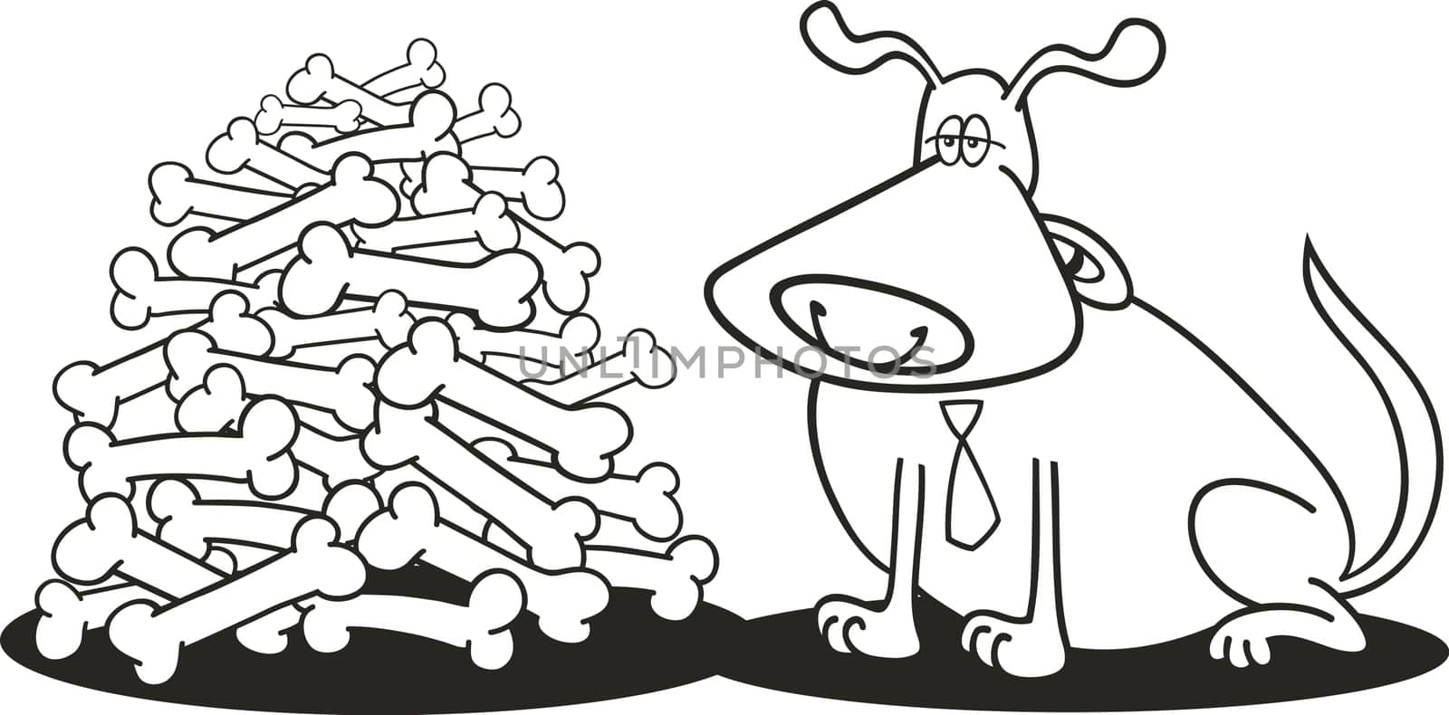 illustration of Wealthy dog for coloring book