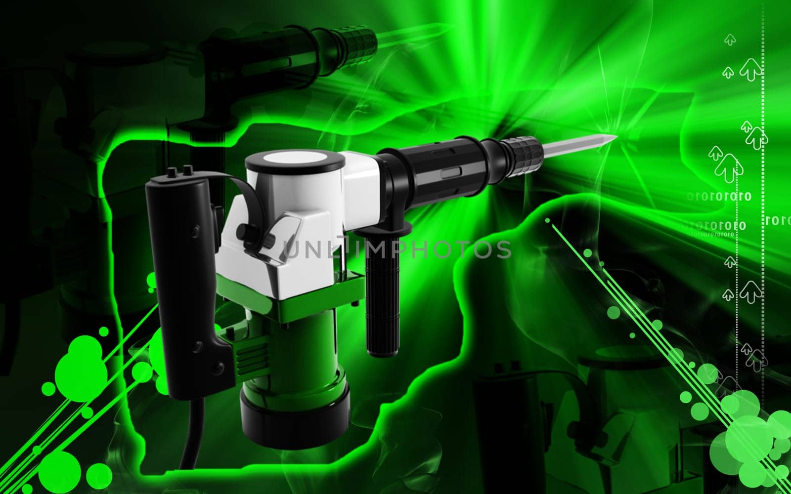 Digital illustration of electric breaker in colour background