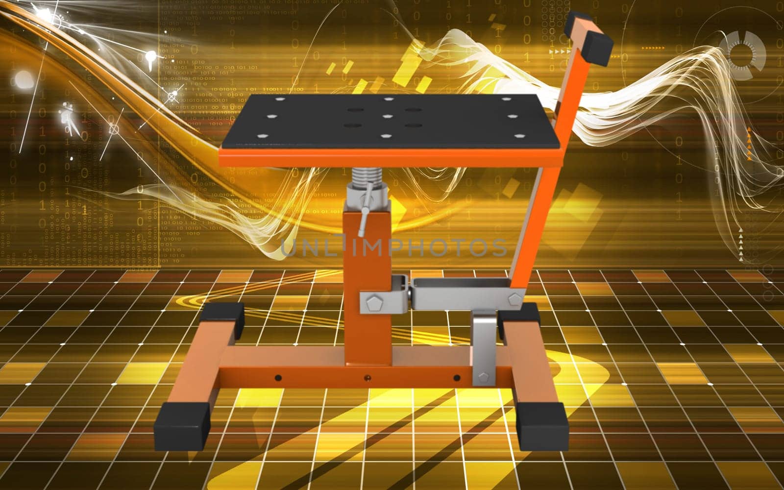 Digital illustration of Bike lift in colour background
