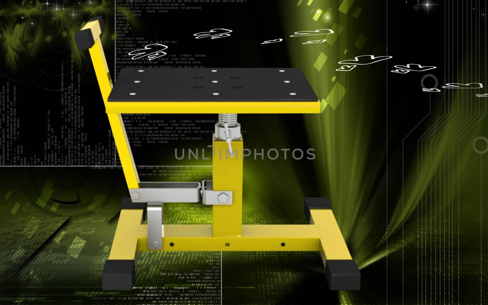 Digital illustration of Bike lift in colour background