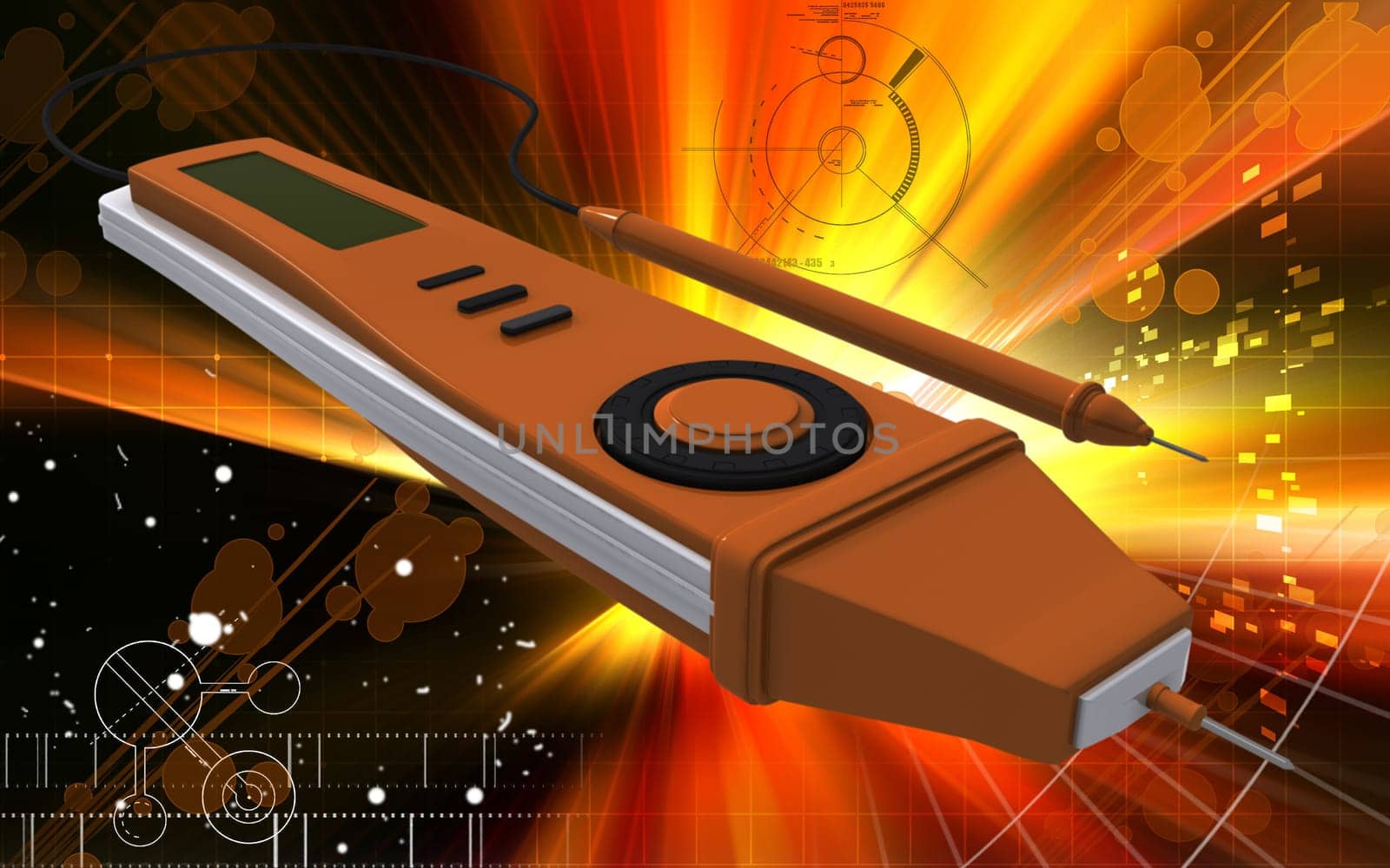 Digital illustration of digital multi mater in colour background