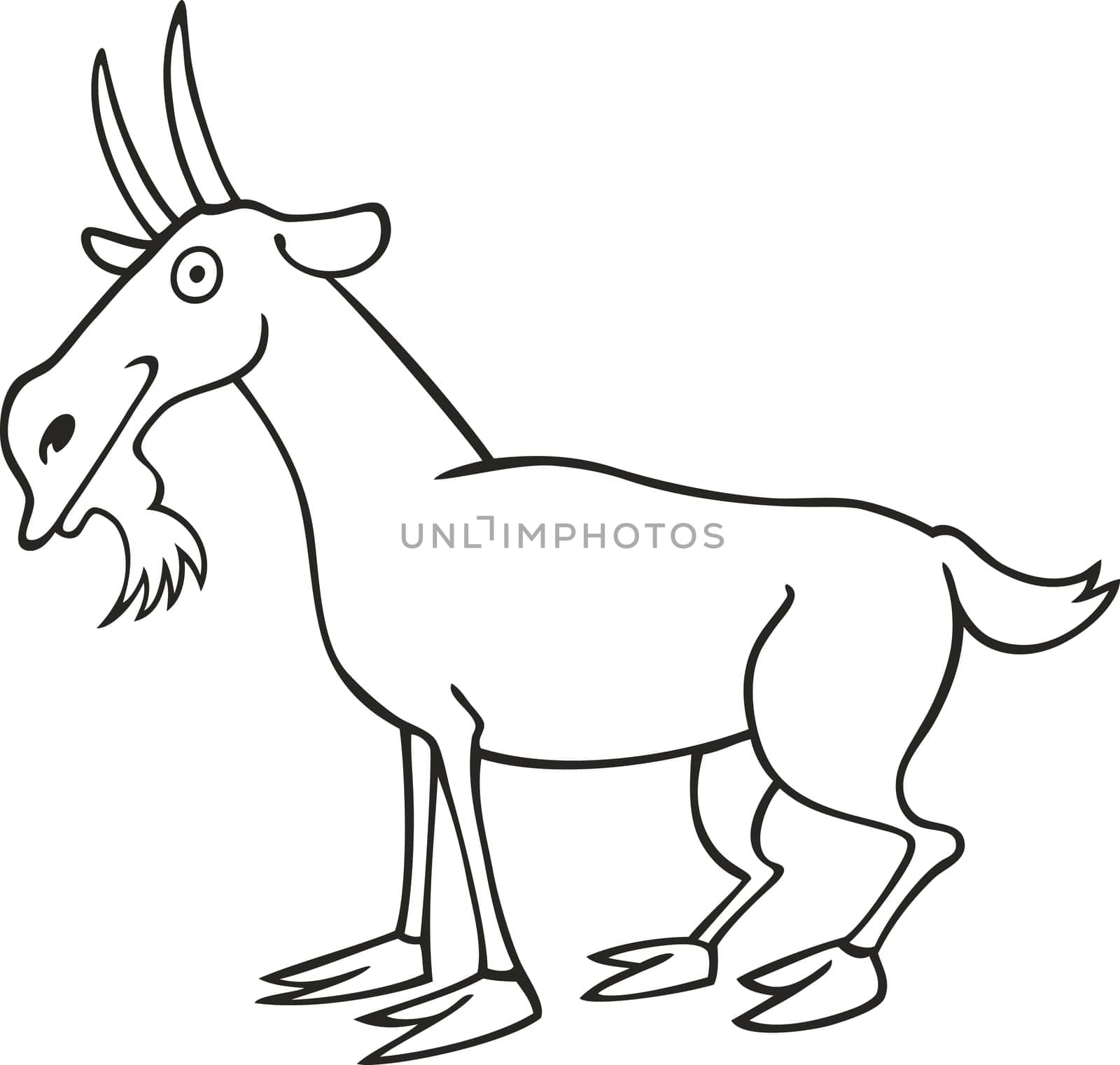 illustration of Funny goat for coloring book