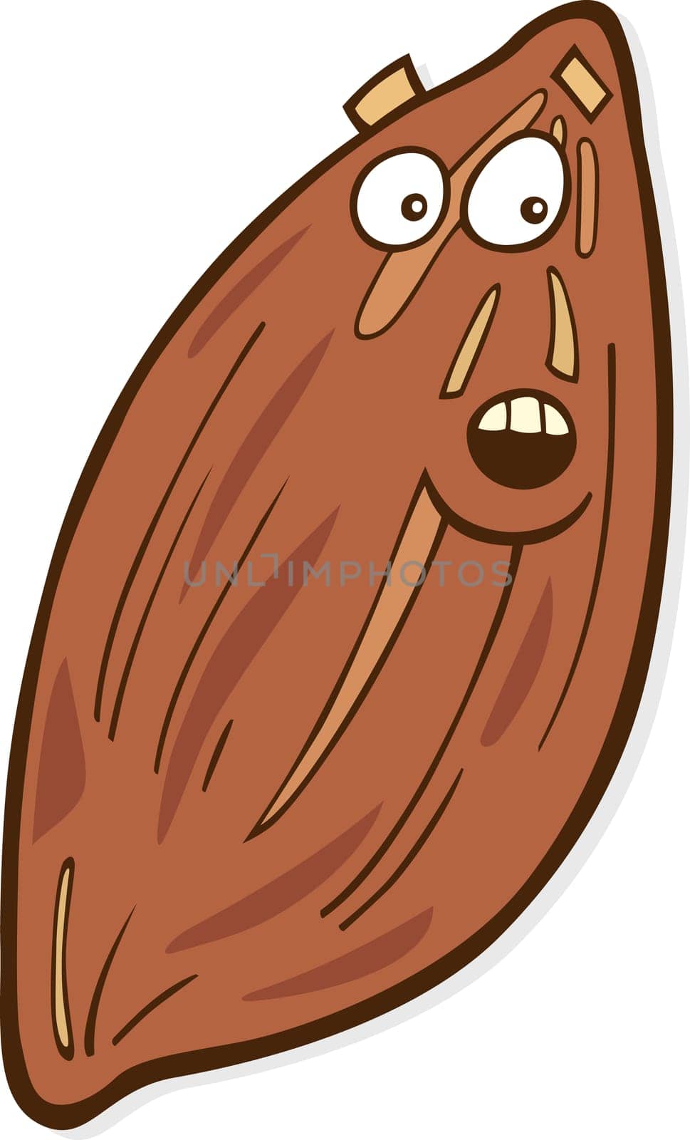 Cartoon illustration of funny almond