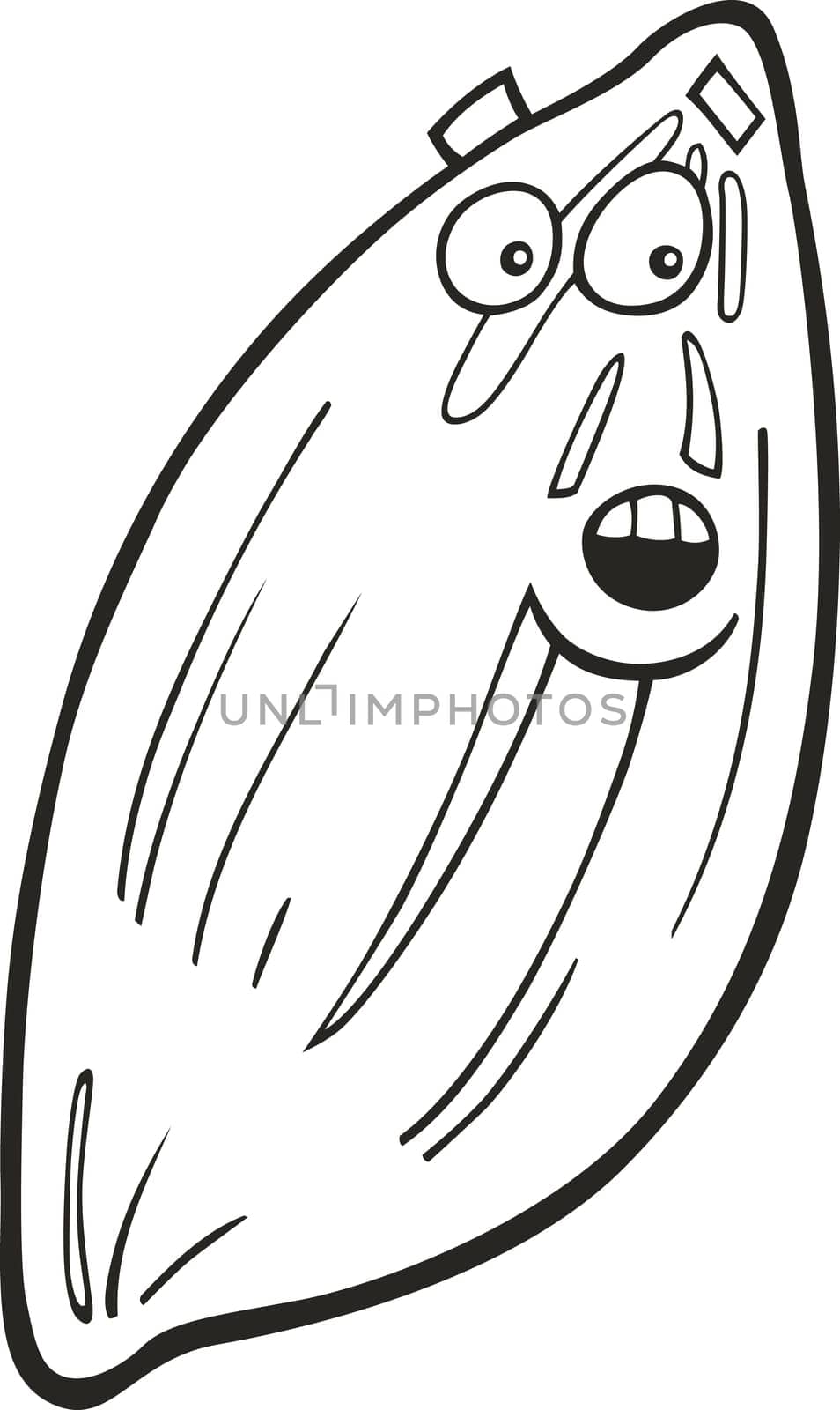 illustration of Cartoon almond for coloring book