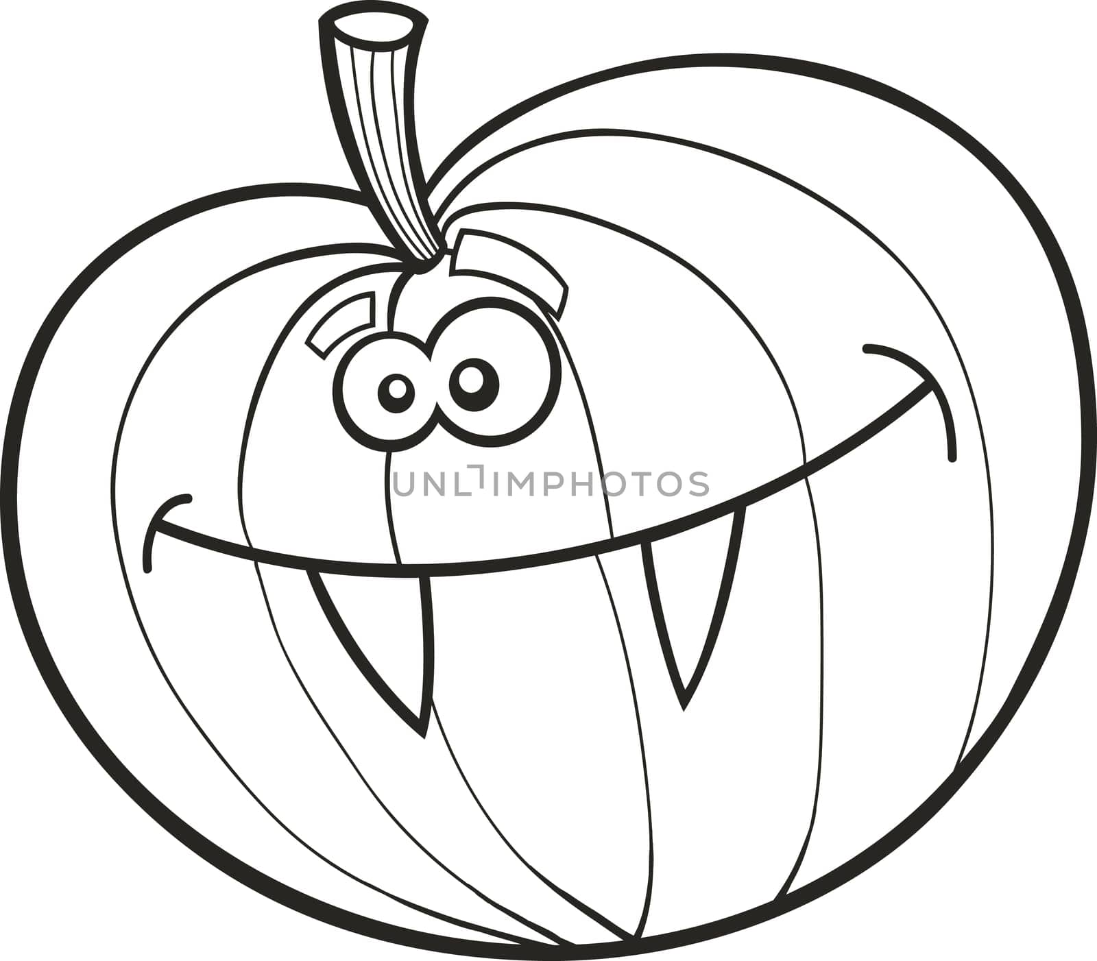 illustration of Funny halloween pumpkin for coloring book