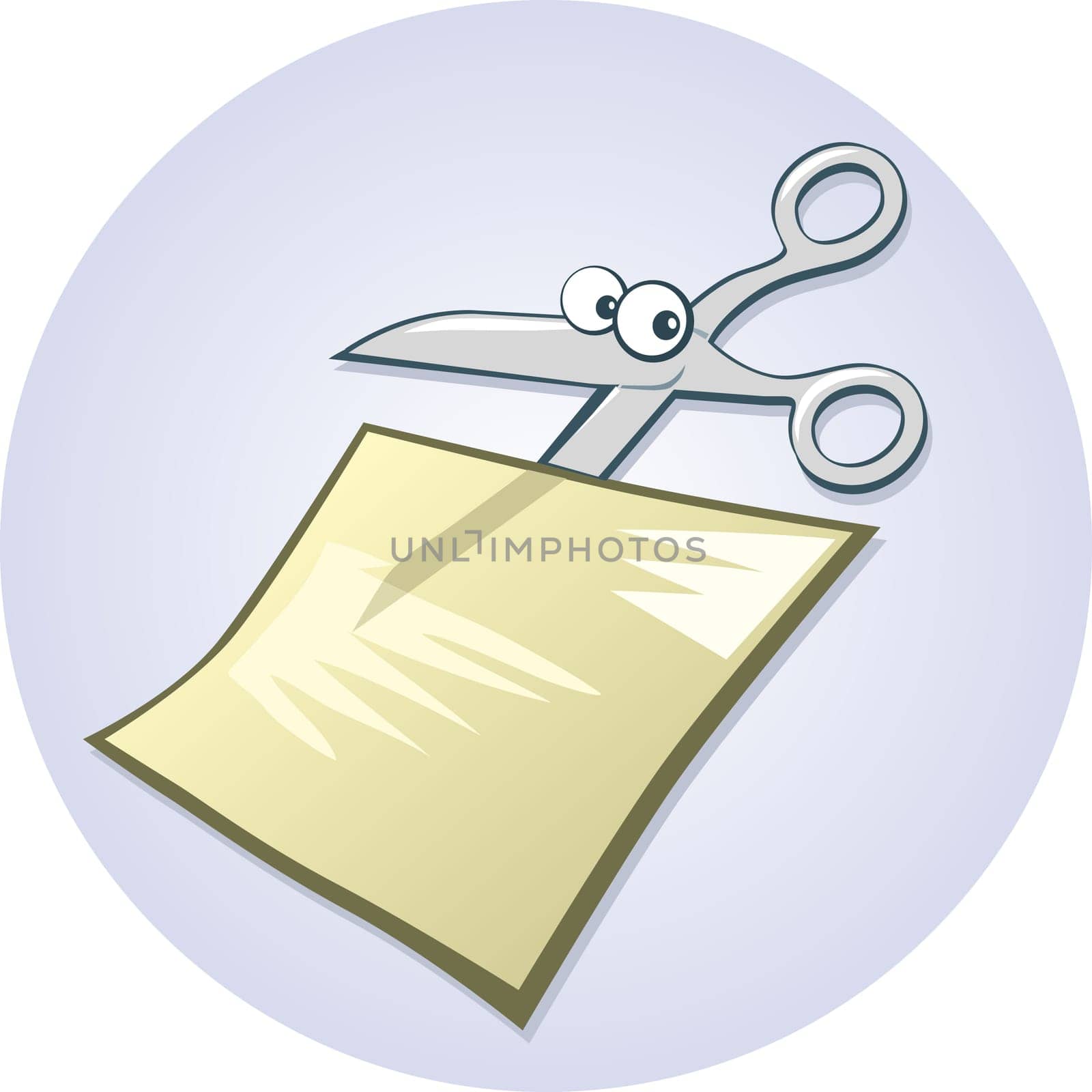 Cartoon illustration of funny scissors