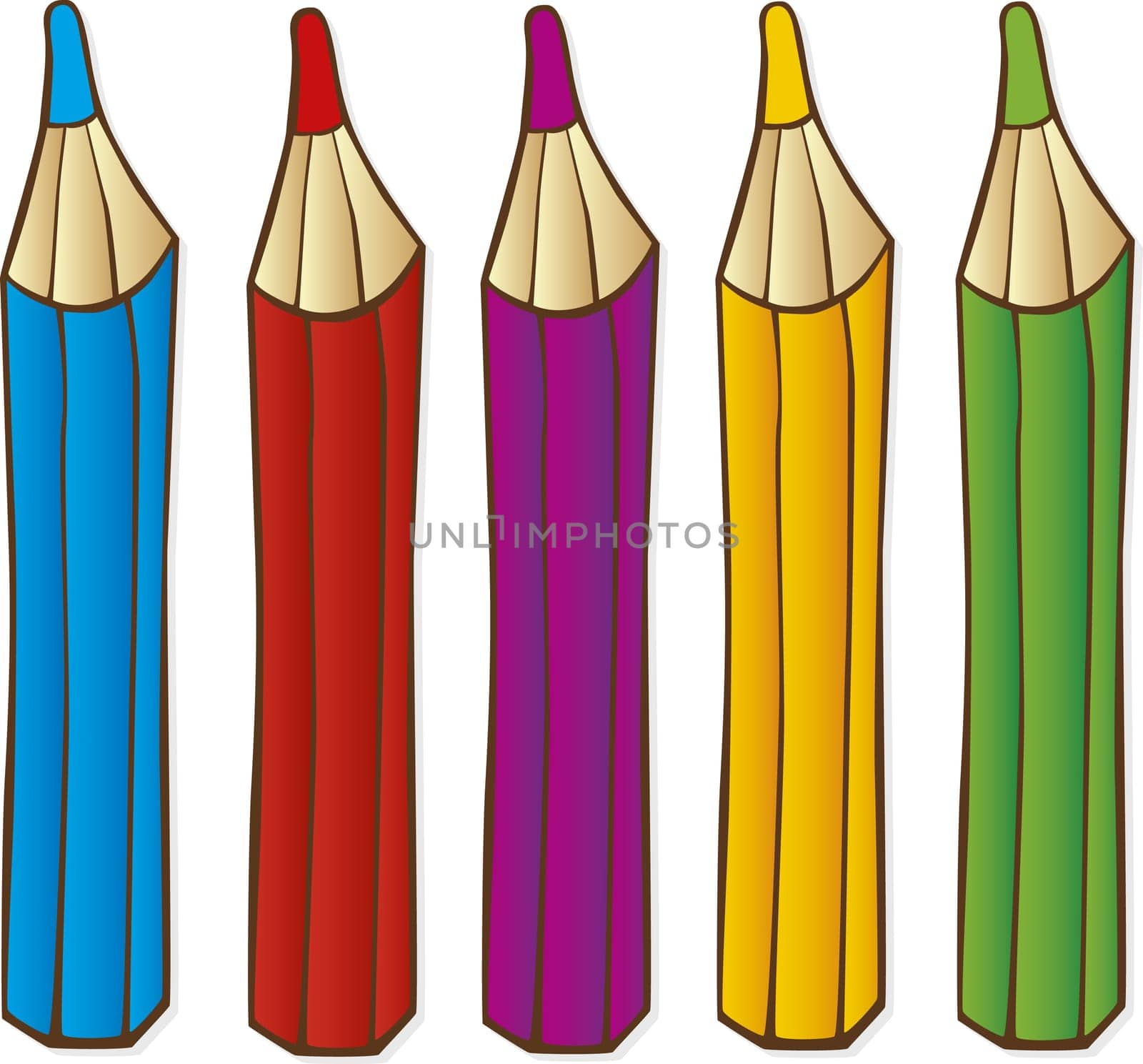 illustration of color crayons