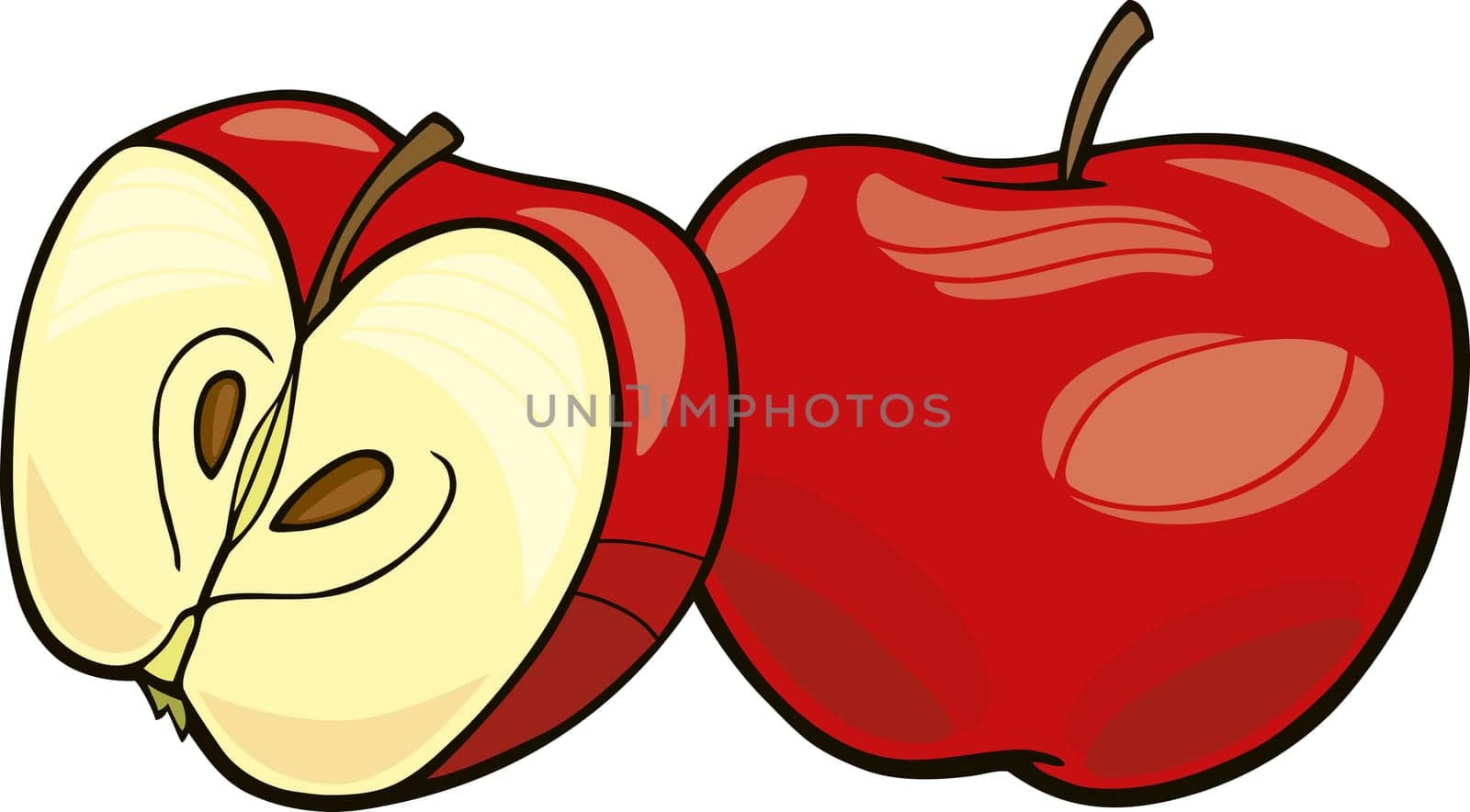 illustration of juicy red apples