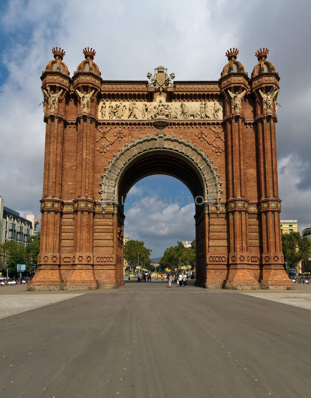 Arc triumph of Barcelona Spain, having brick facade.