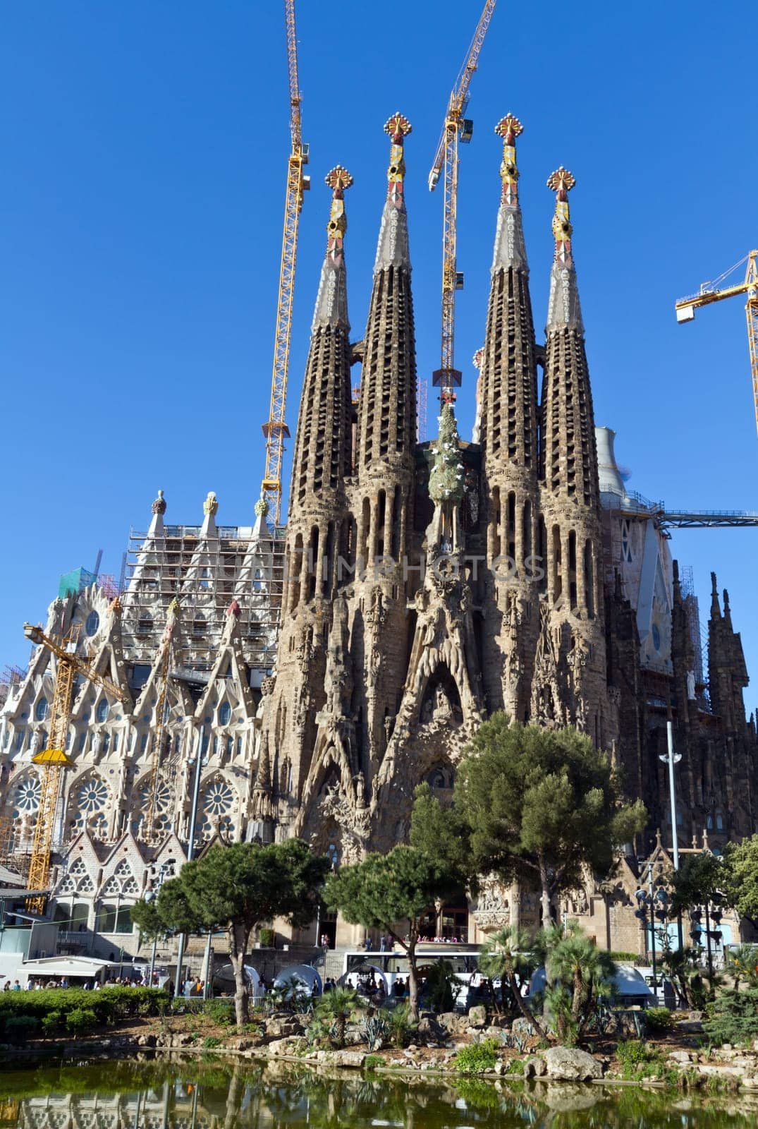 Detail facade Sagrada Familia Barcelona Spain, belongs to the work of Gaudí
