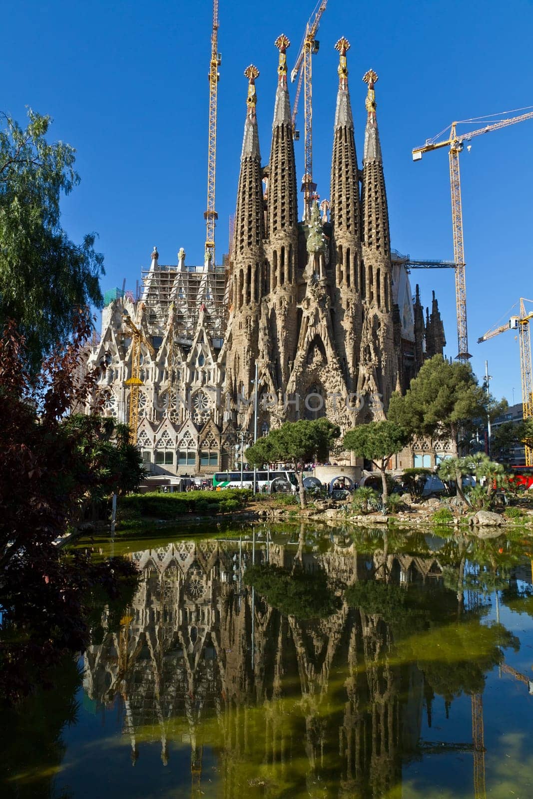 Detail facade Sagrada Familia Barcelona Spain, belongs to the work of Gaudí