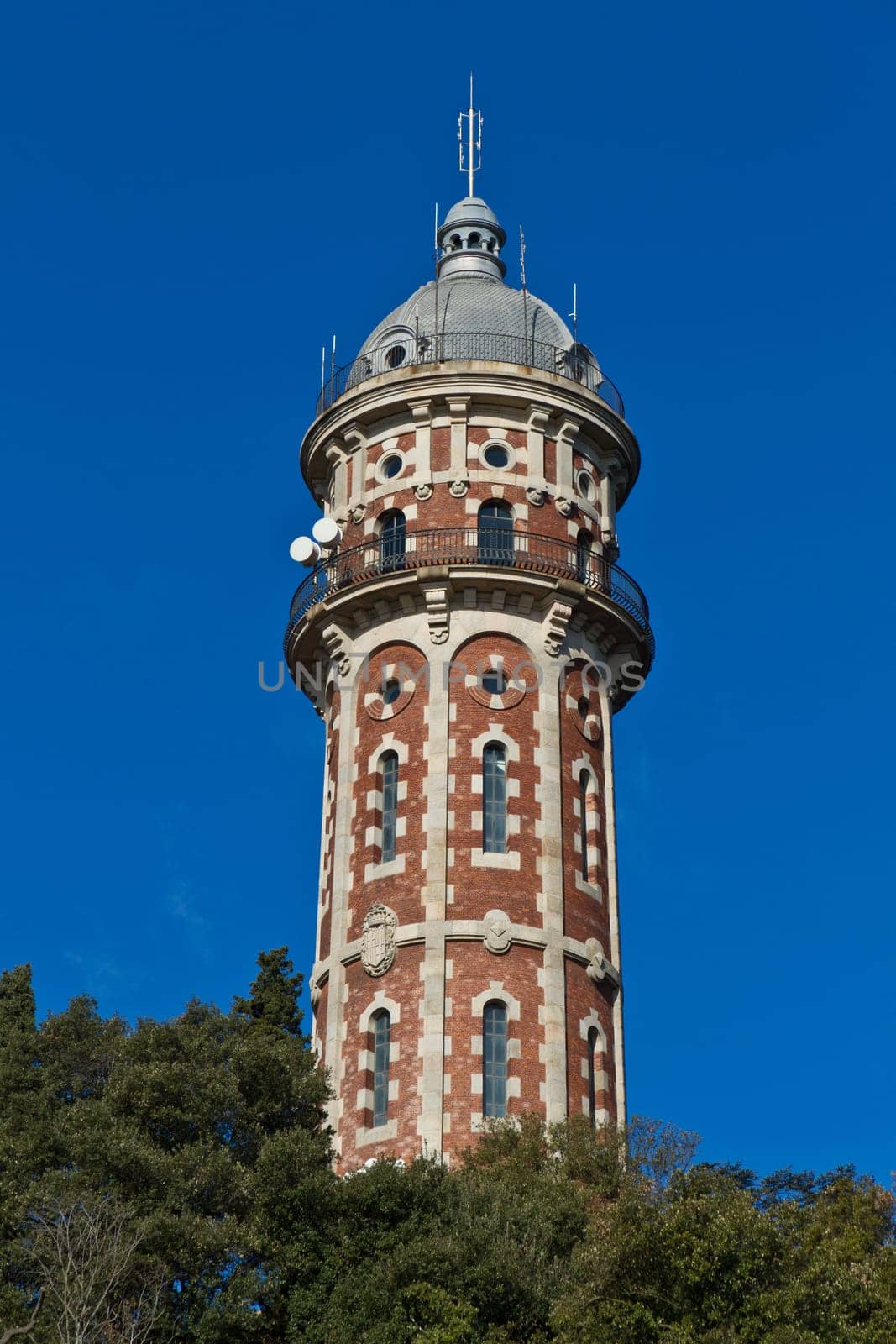 Water tower Tibidabo Barcelona Spain, old water tanks.