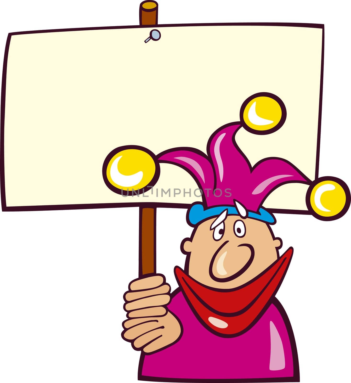 Illustration of Funny Jester with Board