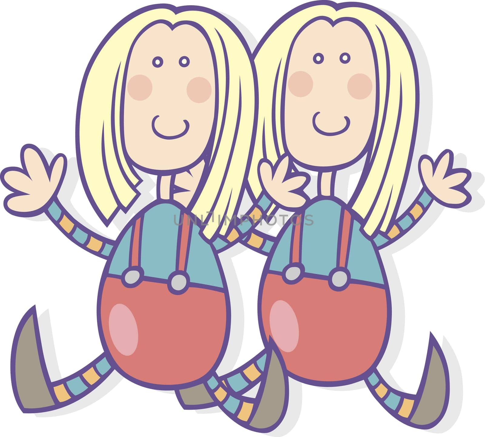 Illustration of gemini zodiac sign