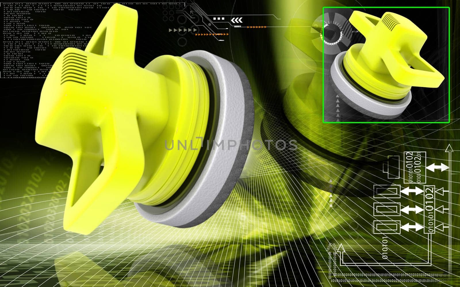 Digital illustration of Car polisher in colour background