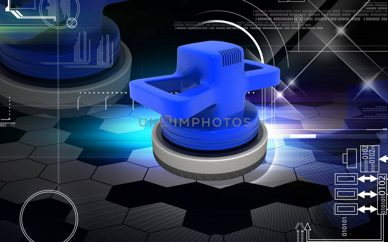 Digital illustration of Car polisher in colour background