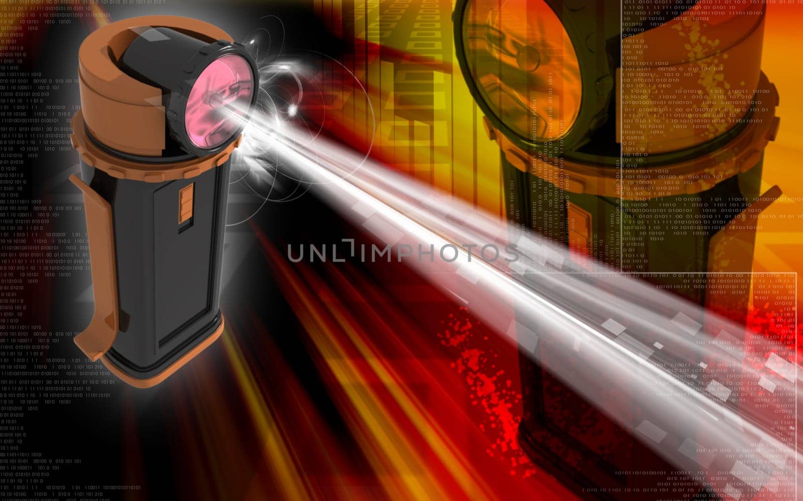 Digital illustration of light in colour background