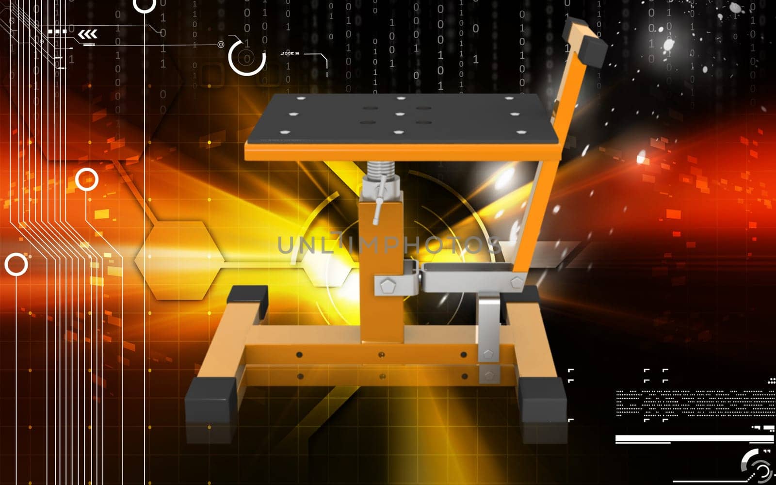 Digital illustration of Bike lift in colour background