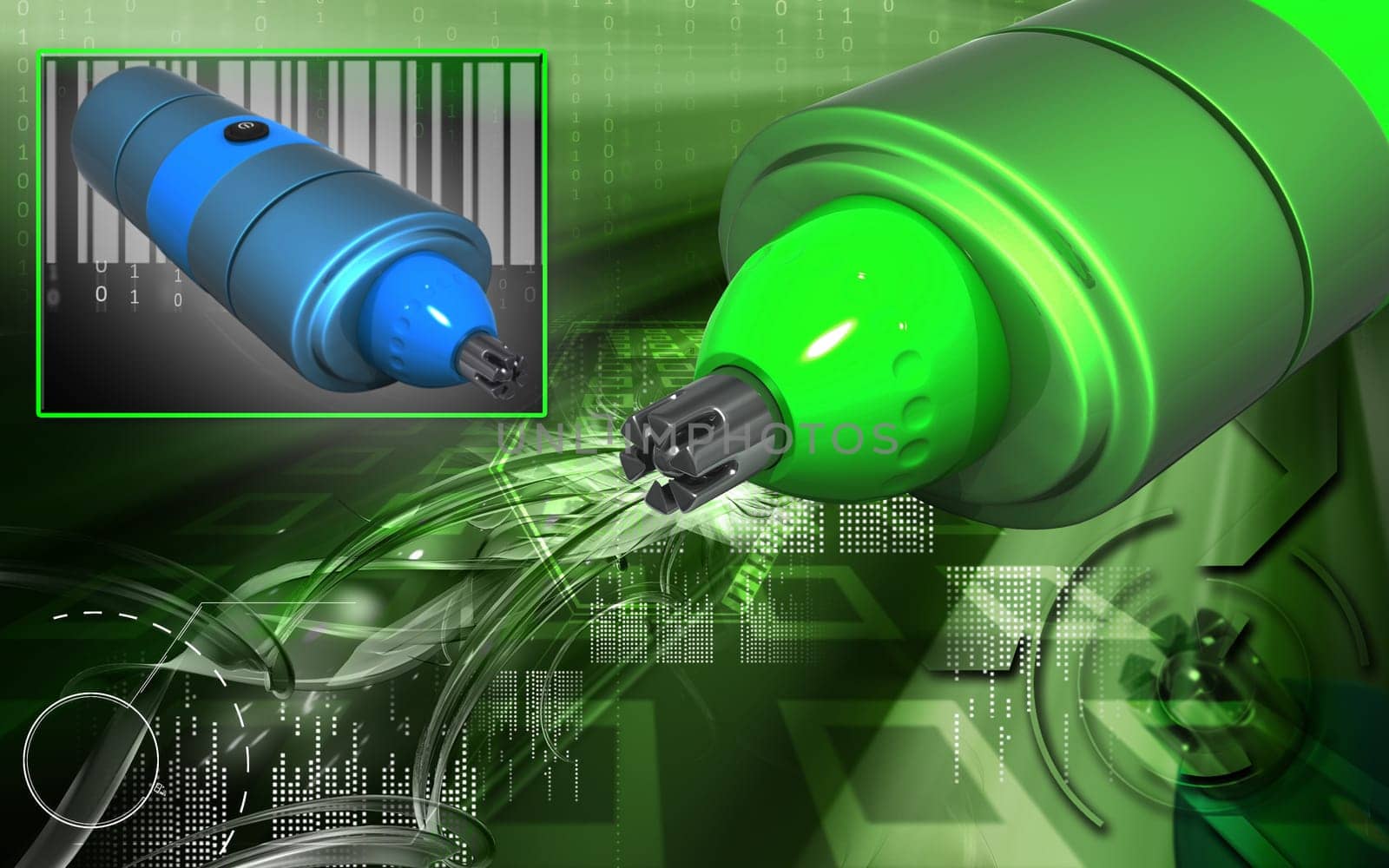 Digital illustration of nose and ear trimmer in colour background