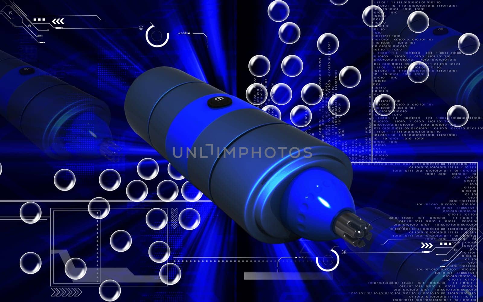 Digital illustration of nose and ear trimmer in colour background