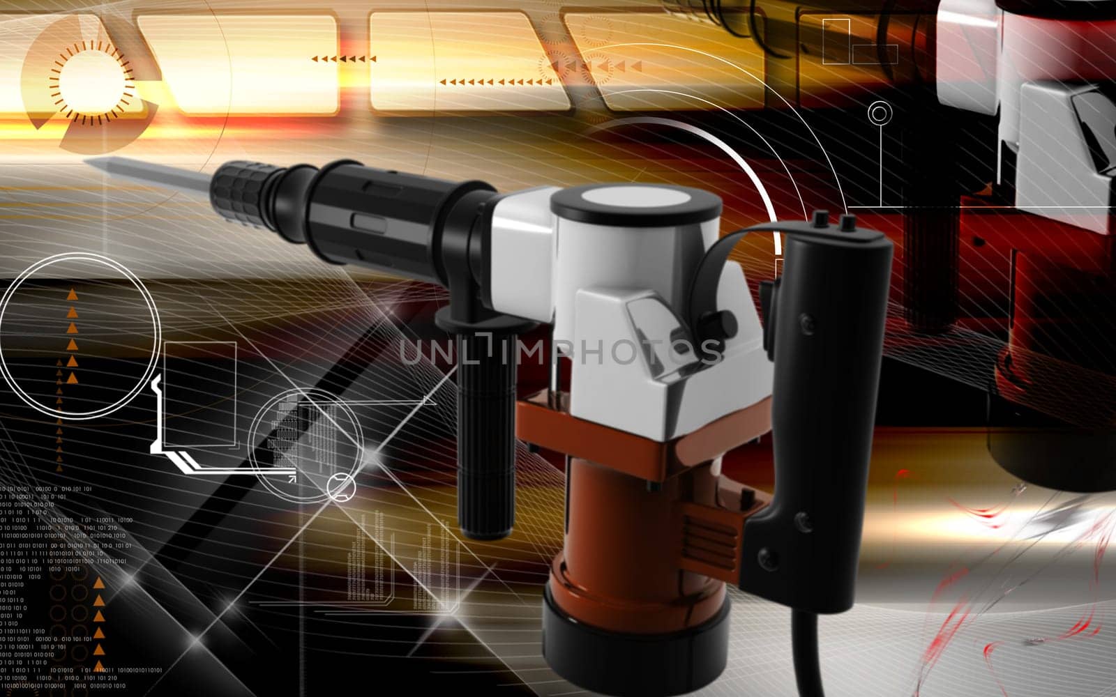 Digital illustration of electric breaker in colour background