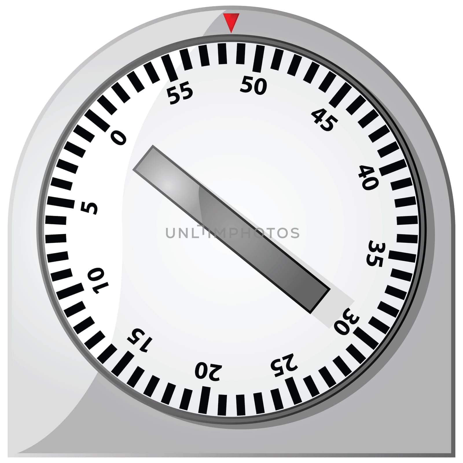 Glossy illustration of an analog 60-minute timer