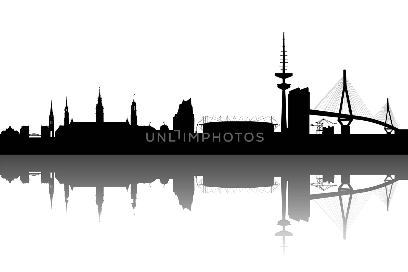 Hamburg silhouette abstract