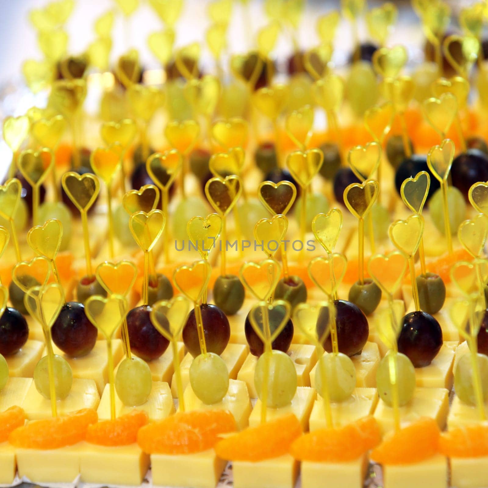 Cheese - Appetizers at the buffet - Close-up - Square