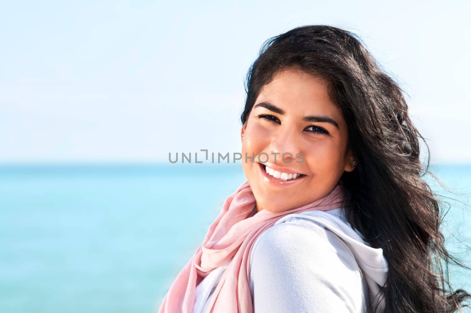 Portrait of beautiful smiling native american girl