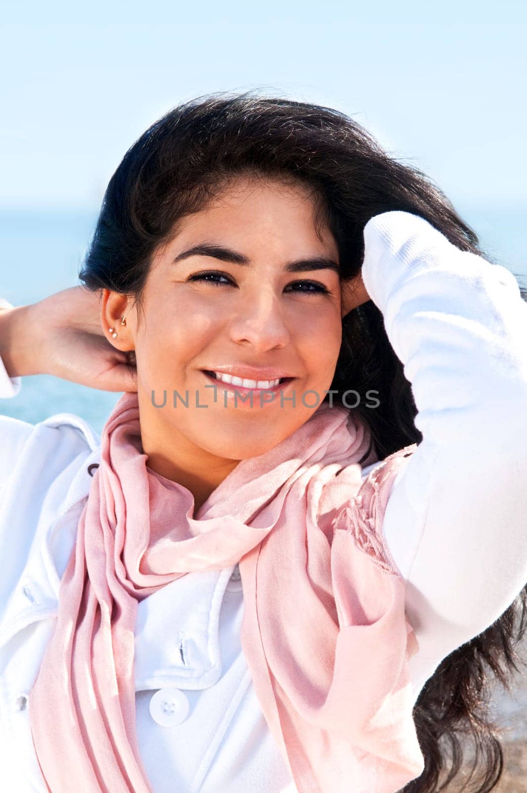 Portrait of beautiful smiling confident native american girl