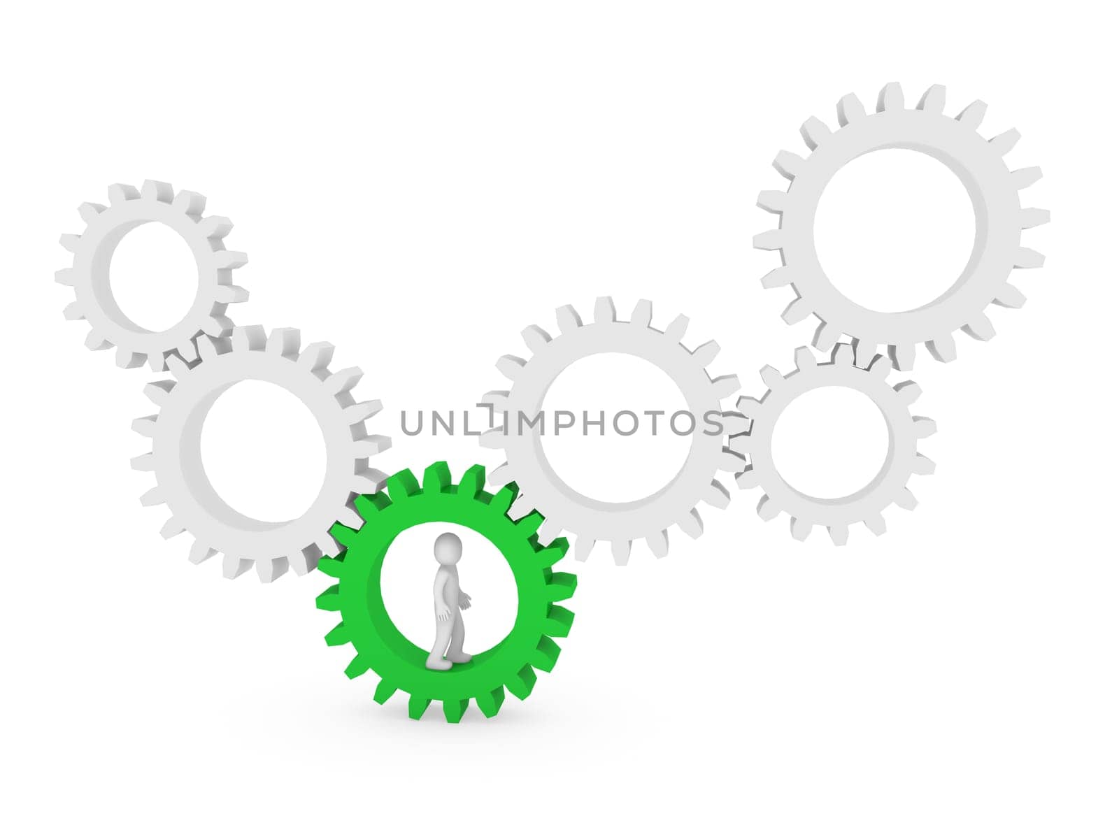 3d gear human man green teamwork circle business