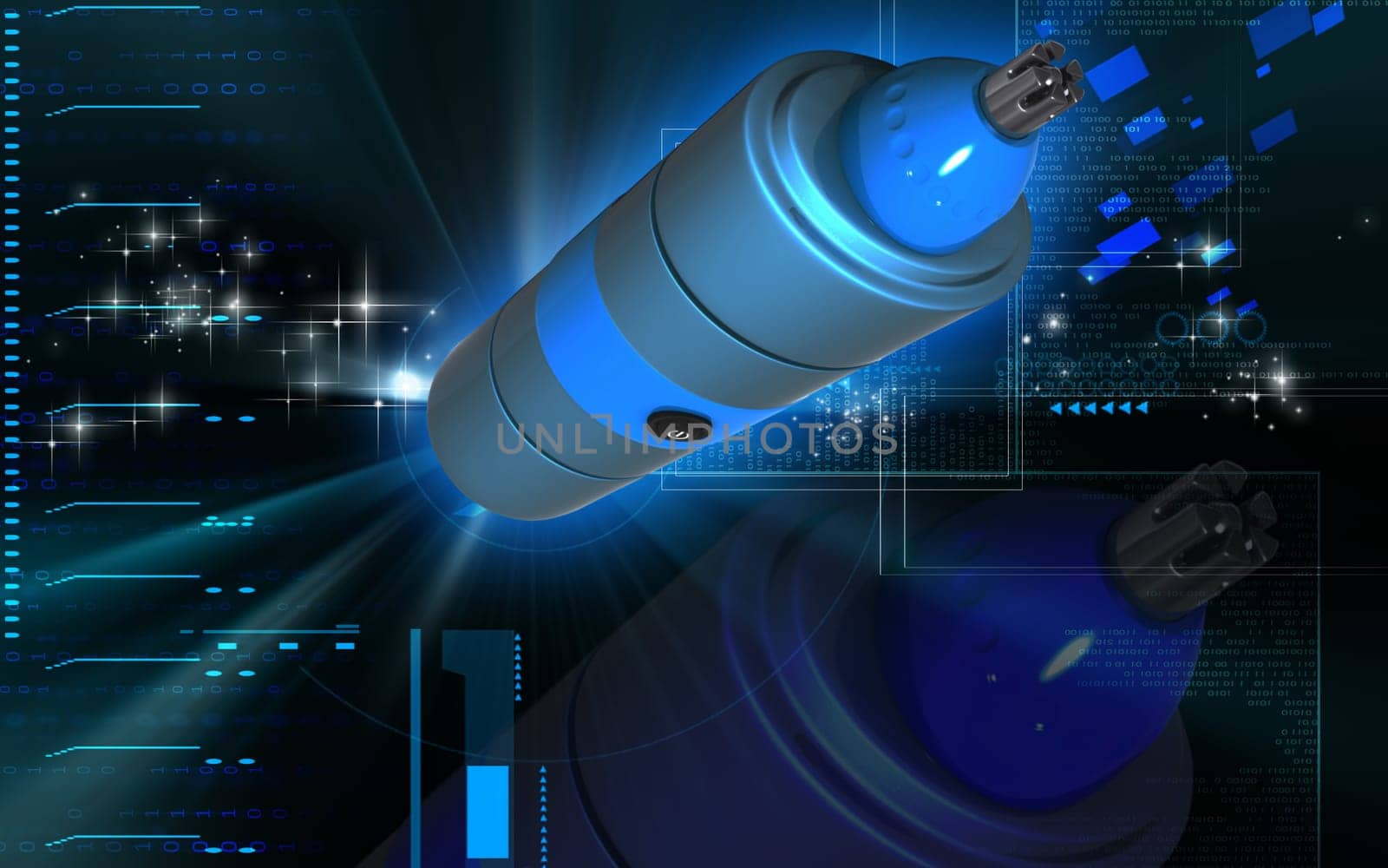 Digital illustration of nose and ear trimmer in colour background