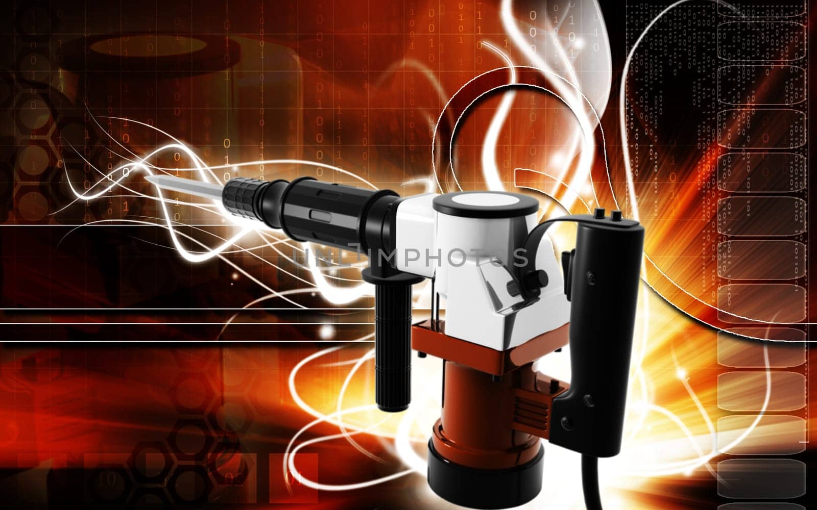Digital illustration of electric breaker in colour background